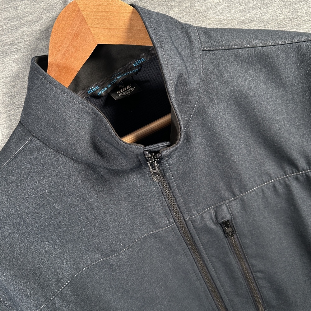 Kuhl Impakt Jacket Mens XL Gray Softshell Full Zip Lined Pockets Outdoor *Logo
